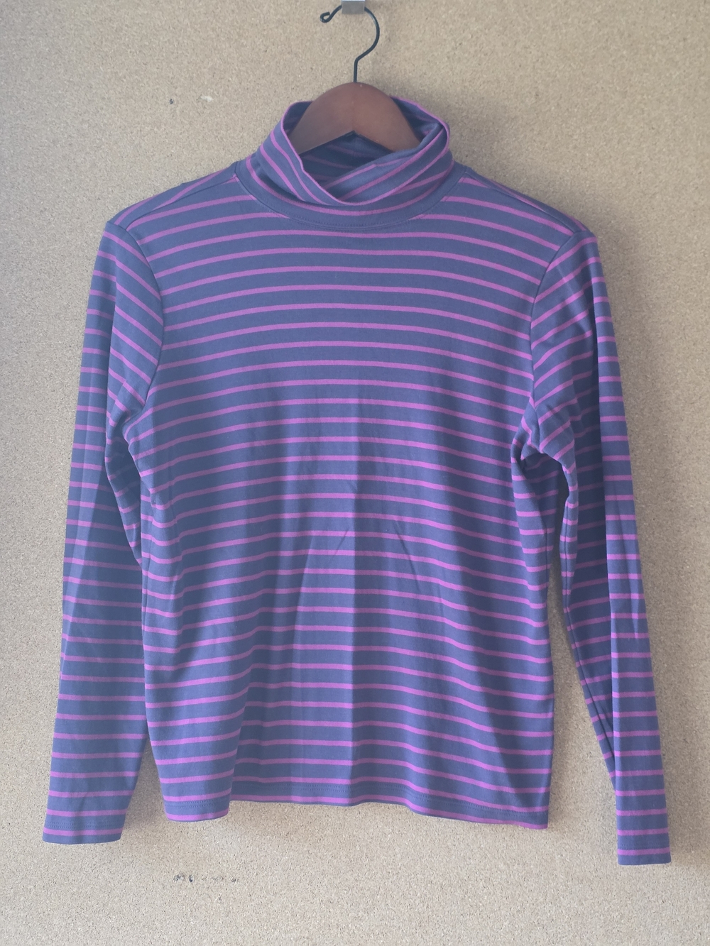 L.L.Bean Women’s Supima Cotton Striped Turtleneck Long Sleeve Top L